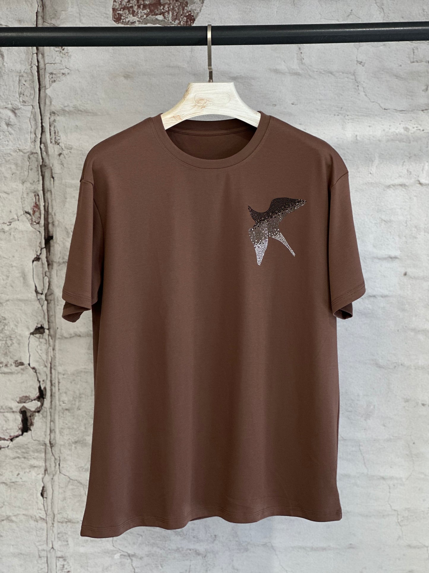 Дамска тениска Bird- крема