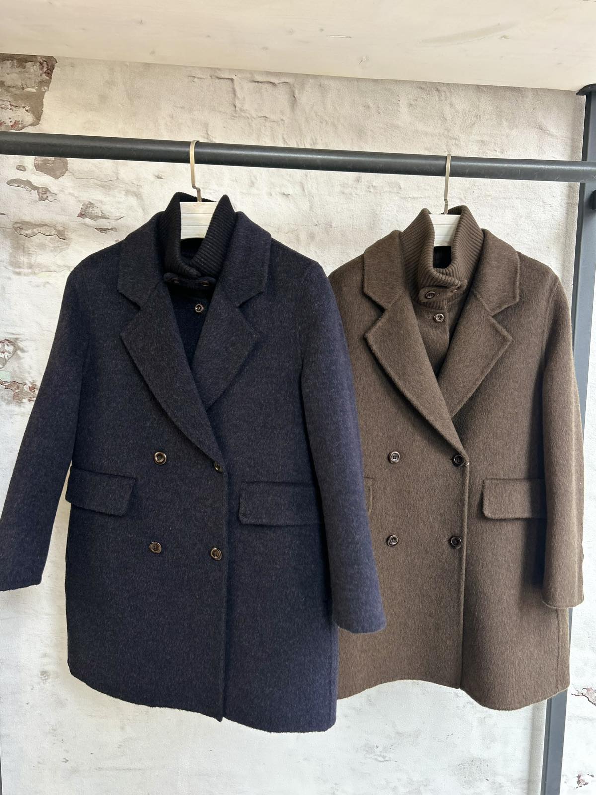 Дамско късо палто с елек-кафяво