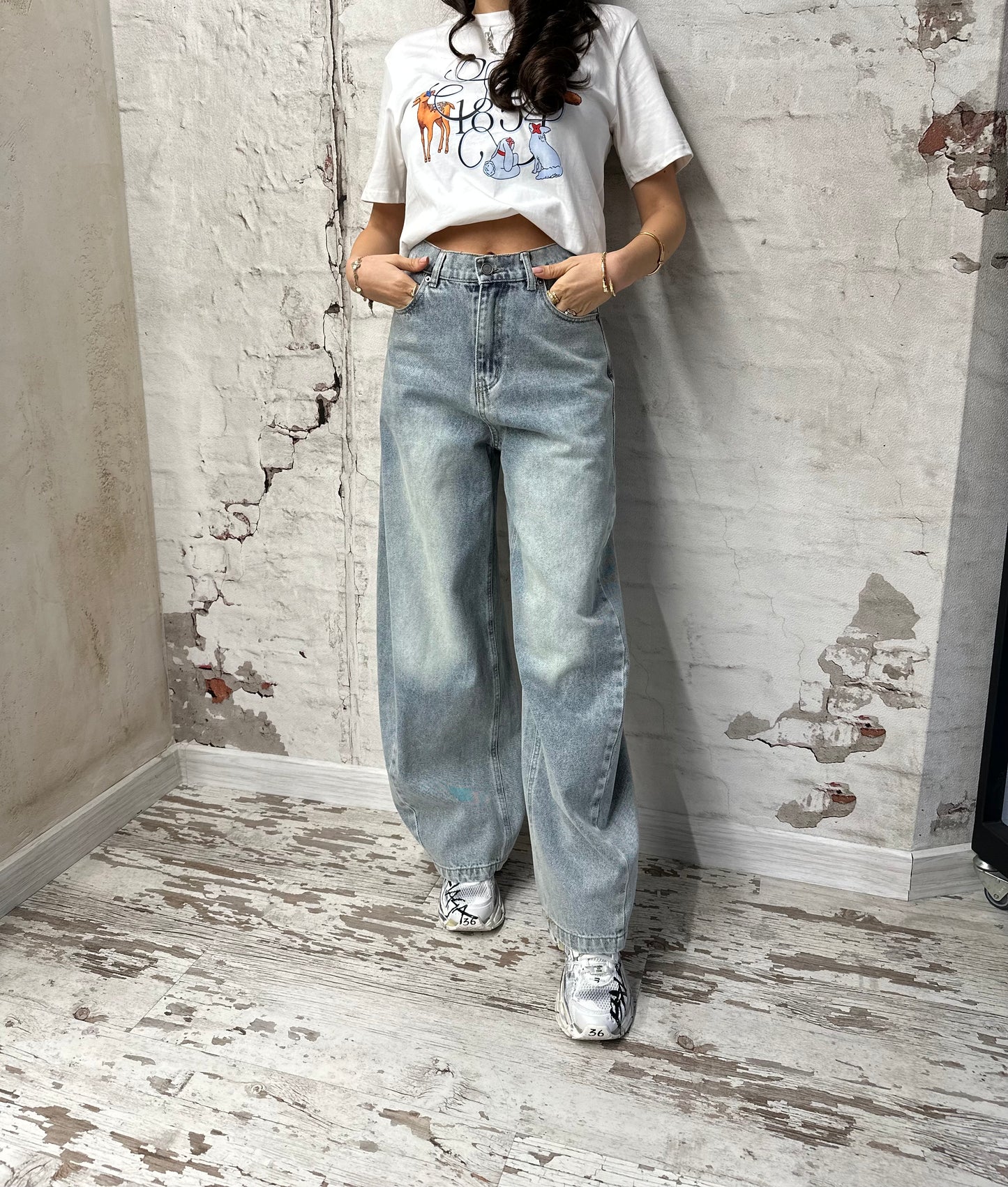 Дамски дънки с висока талия