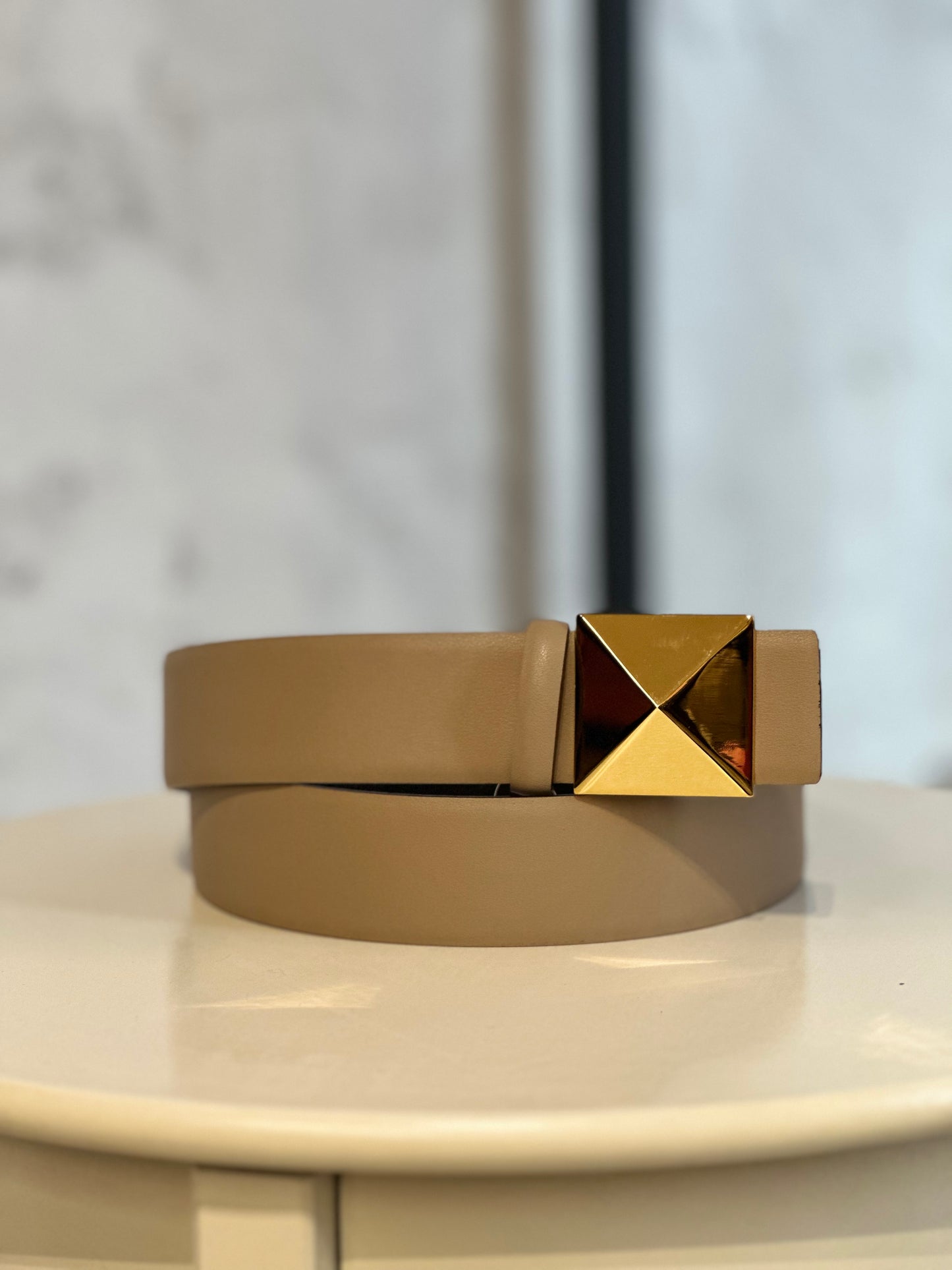 Дамски кафяв колан от естествена кожа