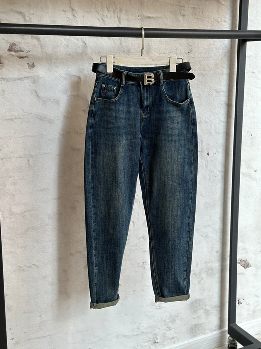 Дамски дънки с висока талия