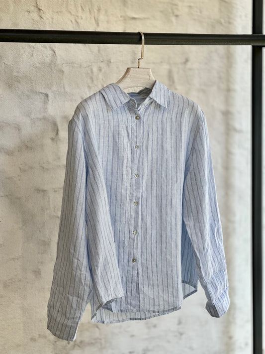 Дамска ленена риза-синя