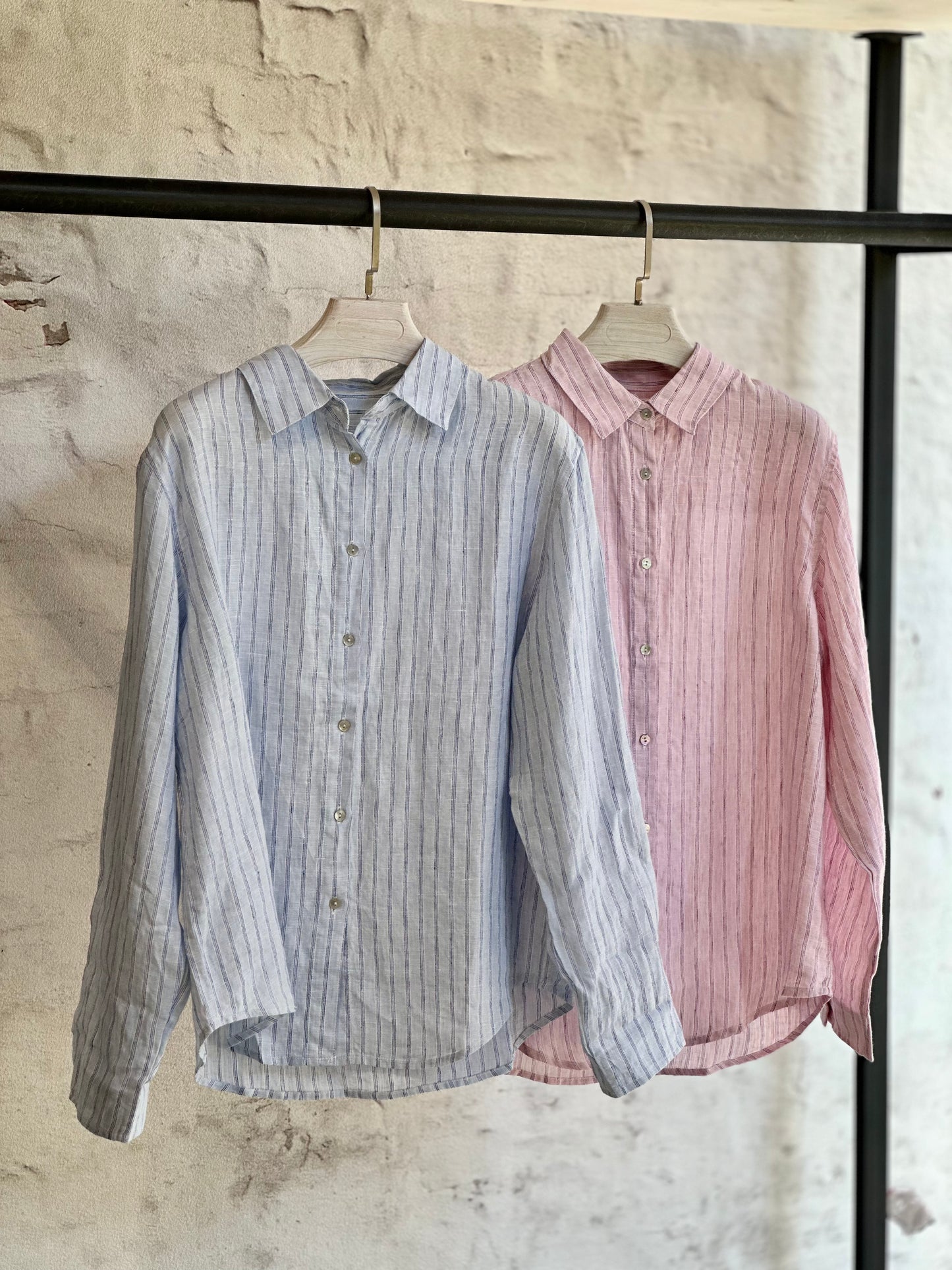 Дамска ленена риза-синя