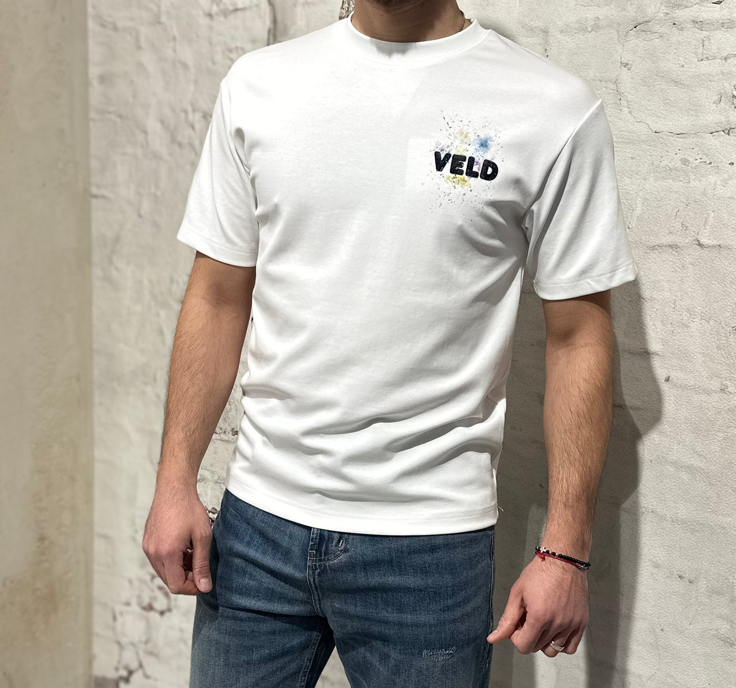 Мъжка тениска Veld-бяла