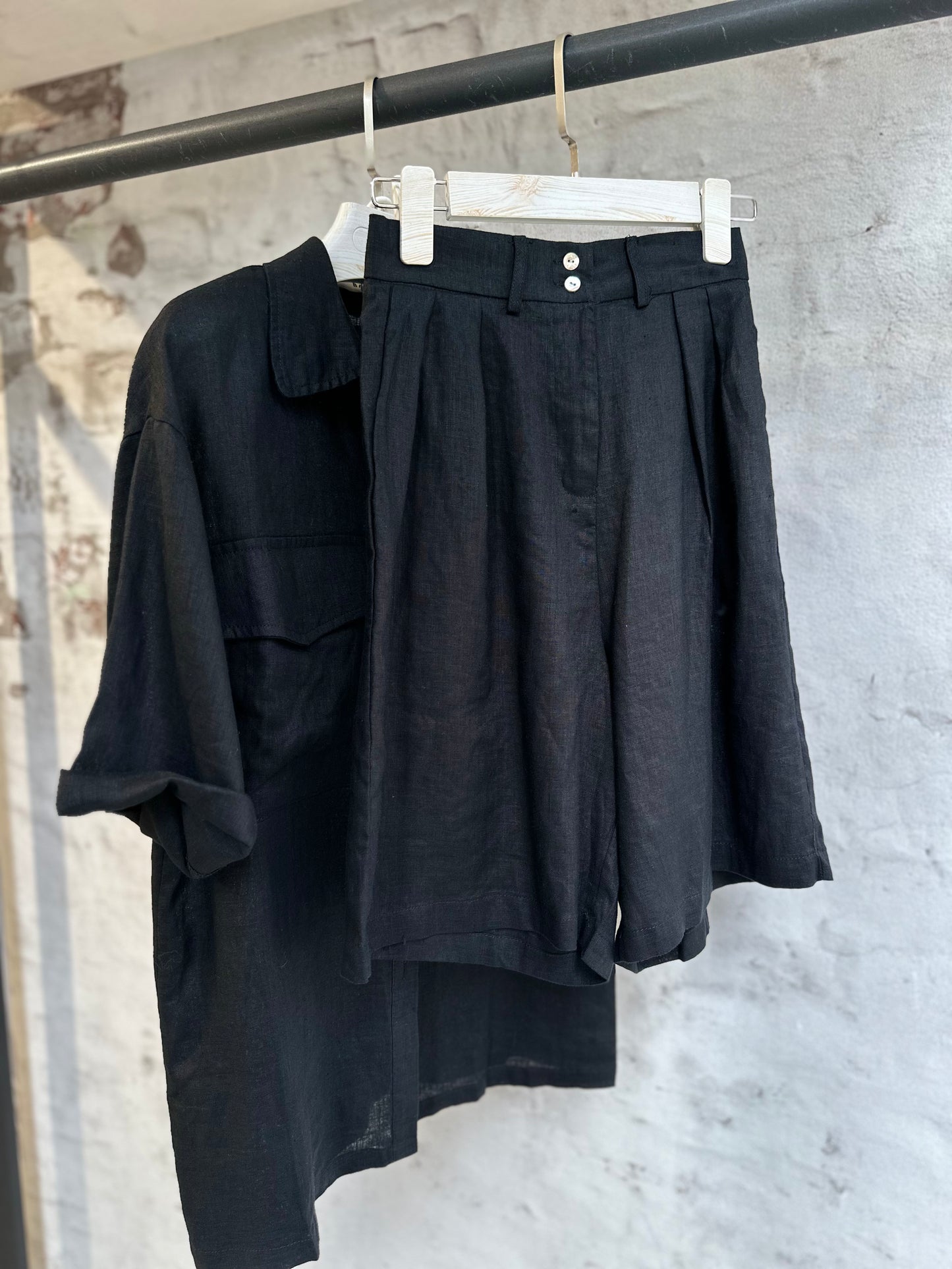 Дамски ленен комплект-къс