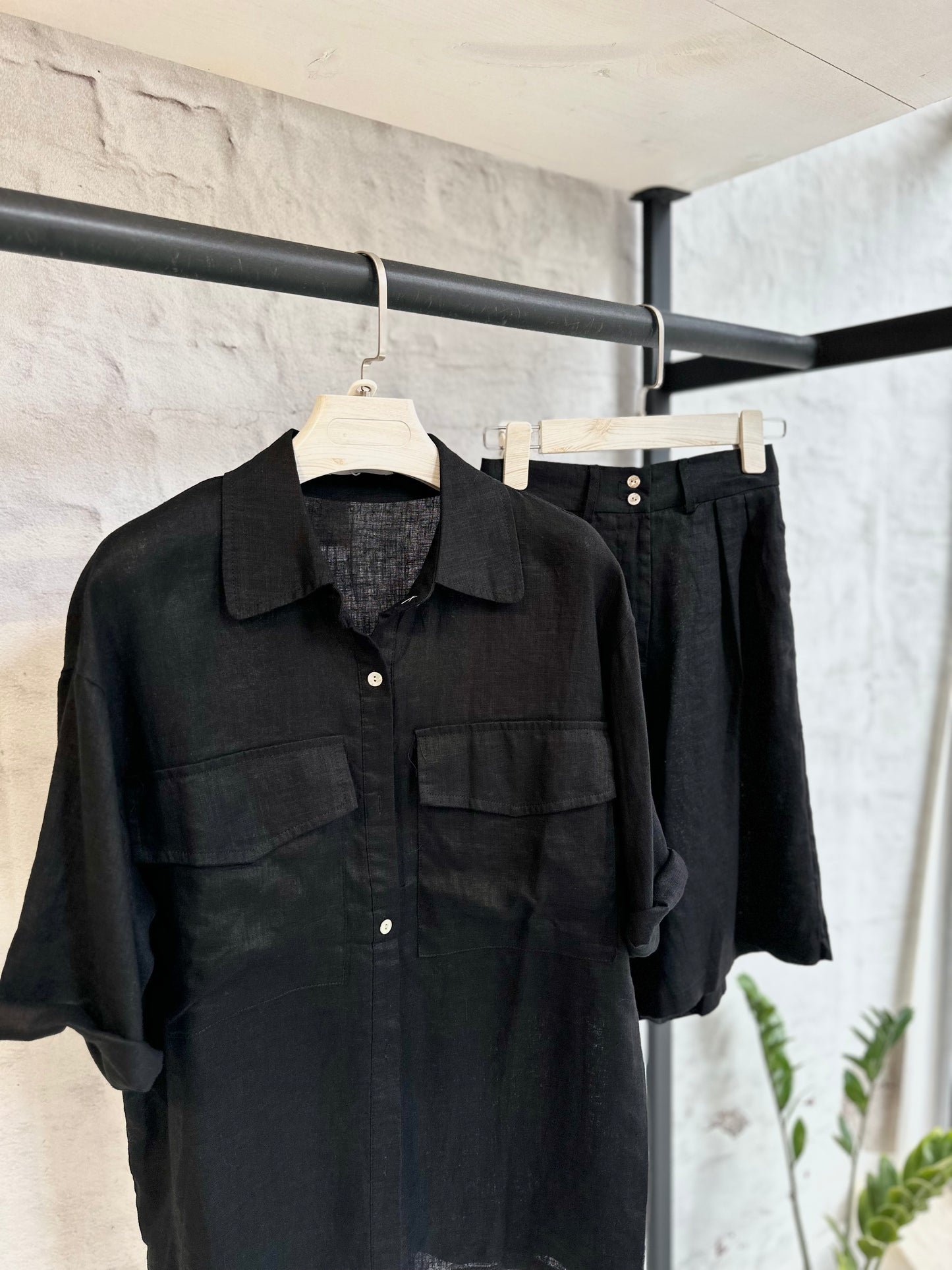 Дамски ленен комплект-къс