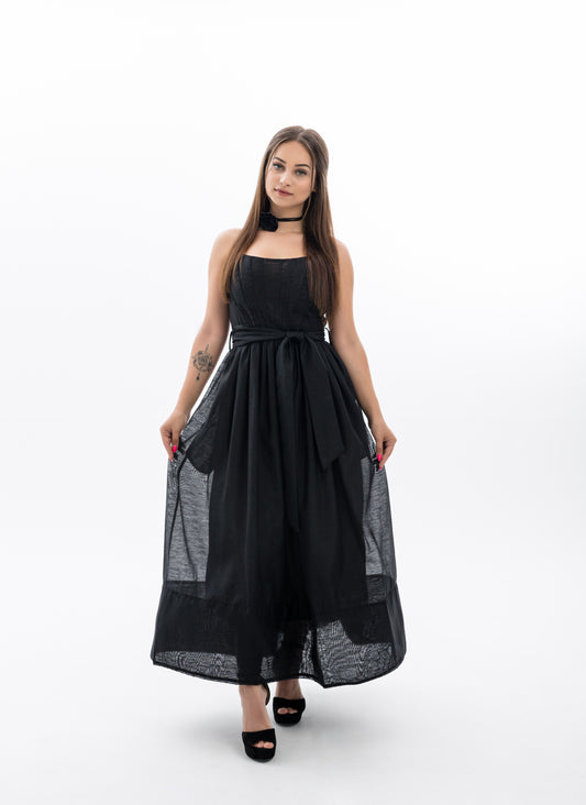 Дамска рокля с тънки презрамки