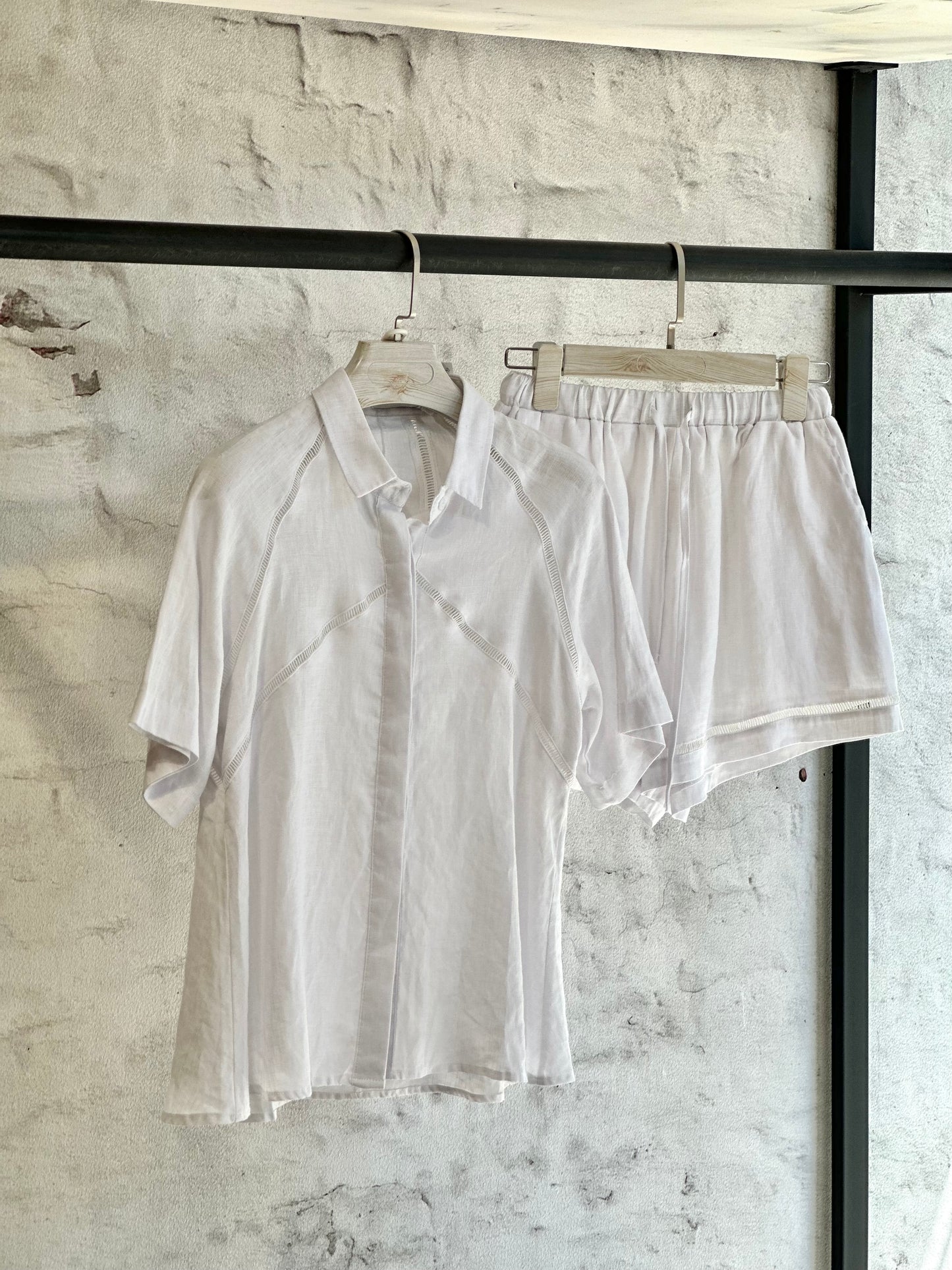 Дамски ленен комплект-къс