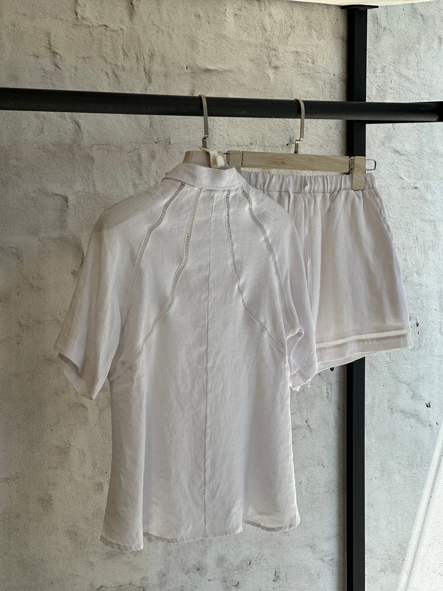 Дамски ленен комплект-къс