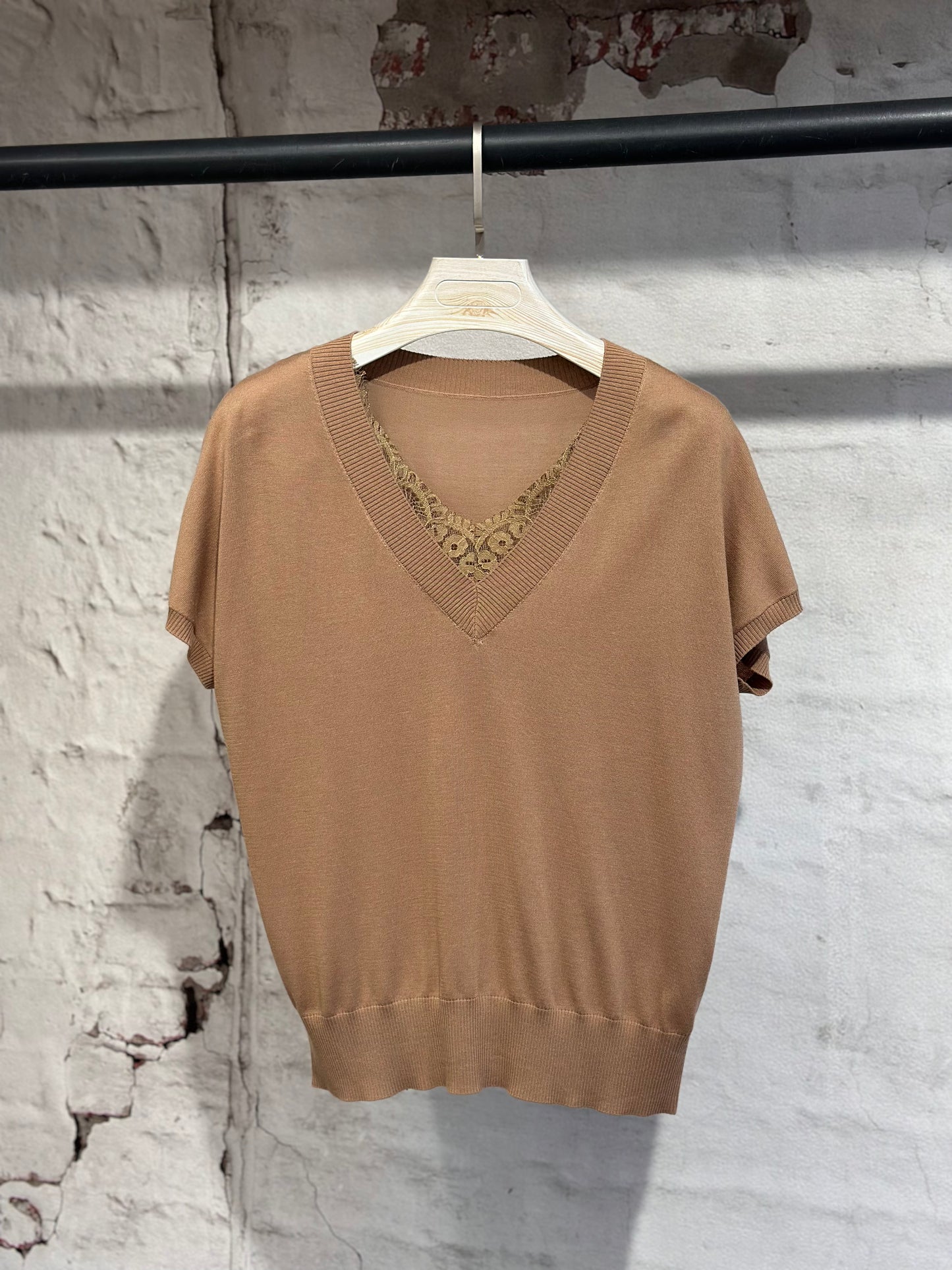 Дамска блуза тънко плетиво- кафява