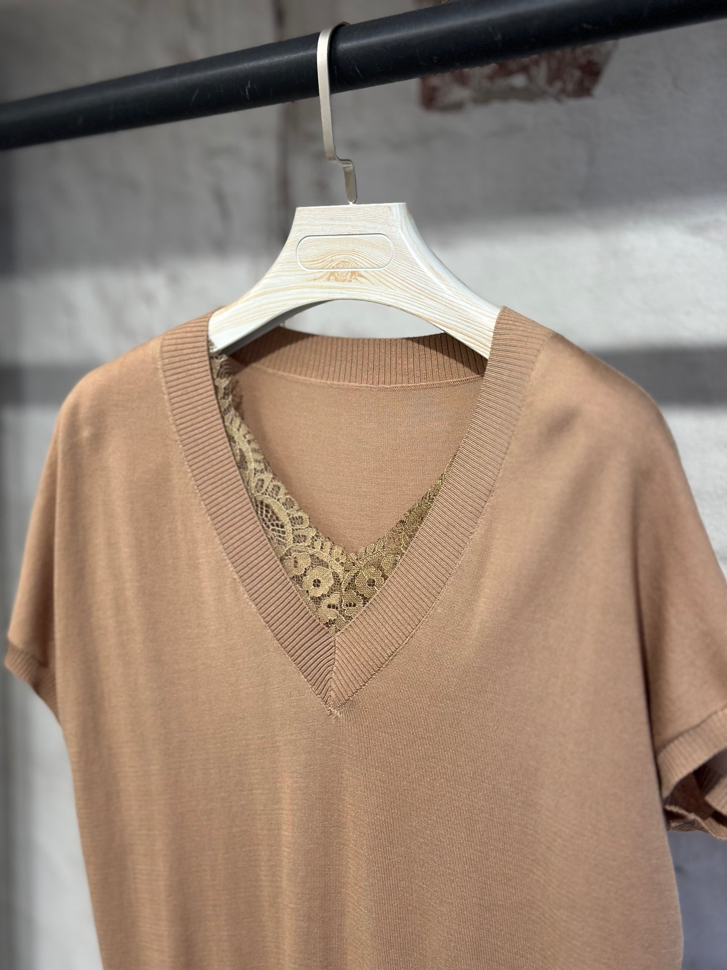 Дамска блуза тънко плетиво- кафява