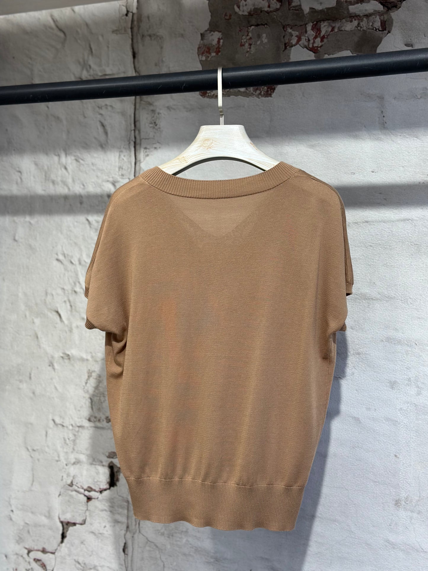 Дамска блуза тънко плетиво- кафява