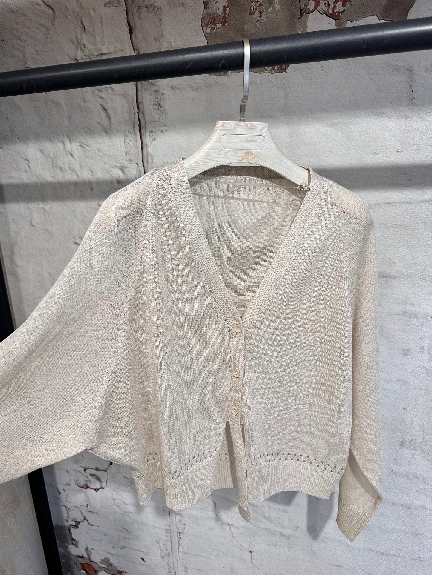 Жилетка финно плетиво-крема