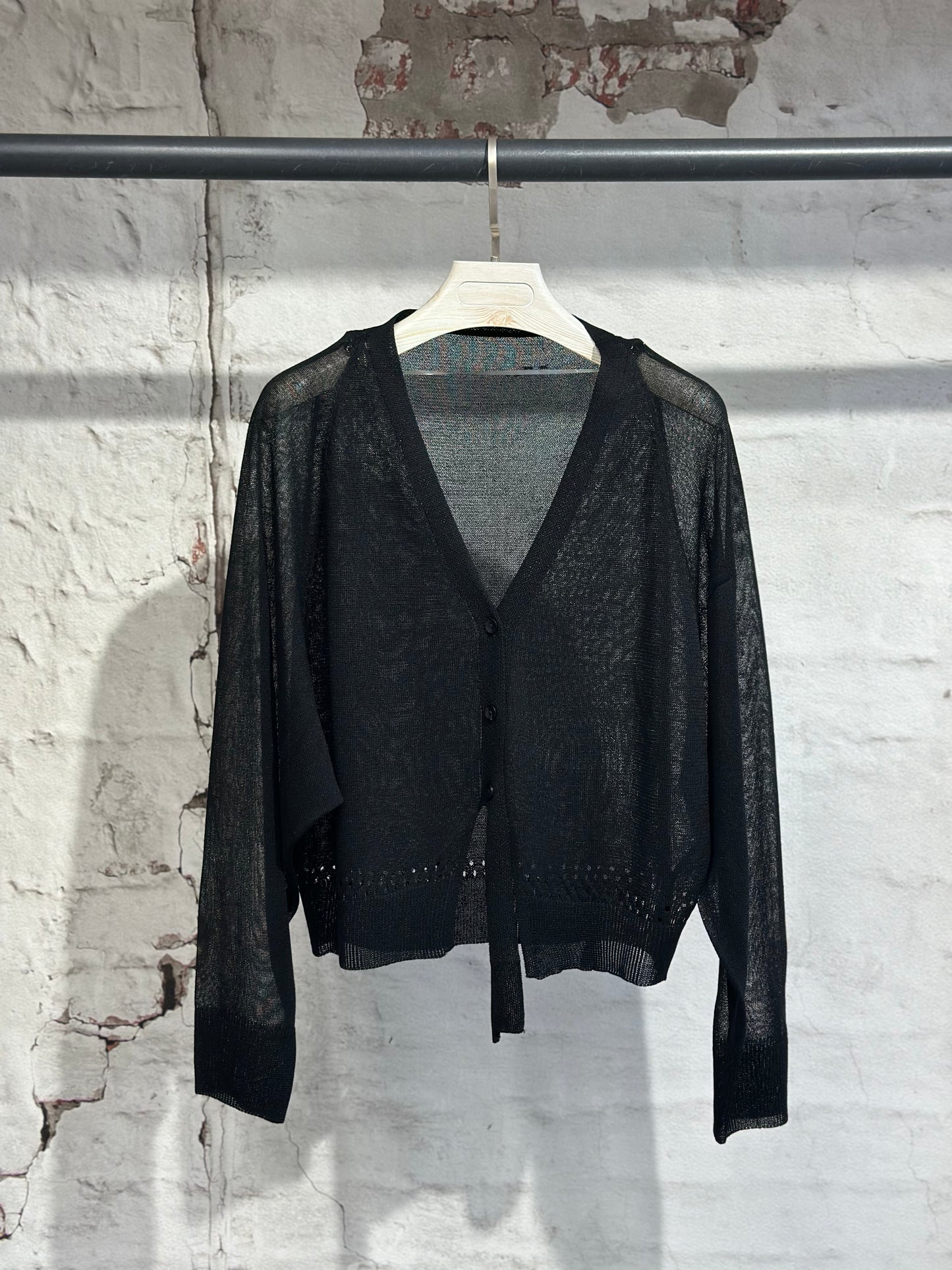 Жилетка финно плетиво-черна