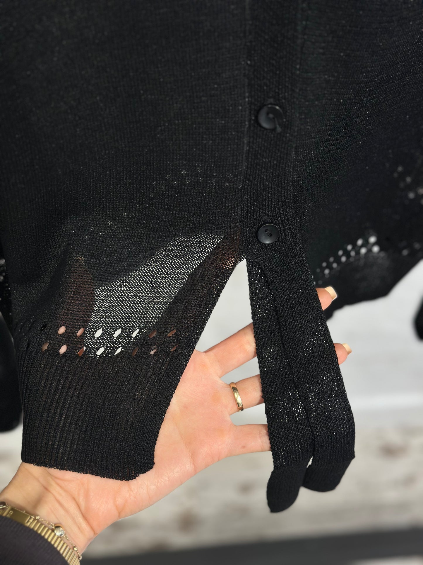 Жилетка финно плетиво-черна