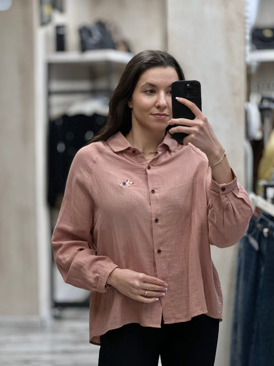 Дамска памучна риза-керемидена