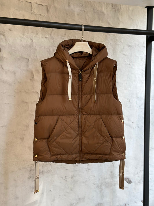 Дамски елек- къс, кафяв