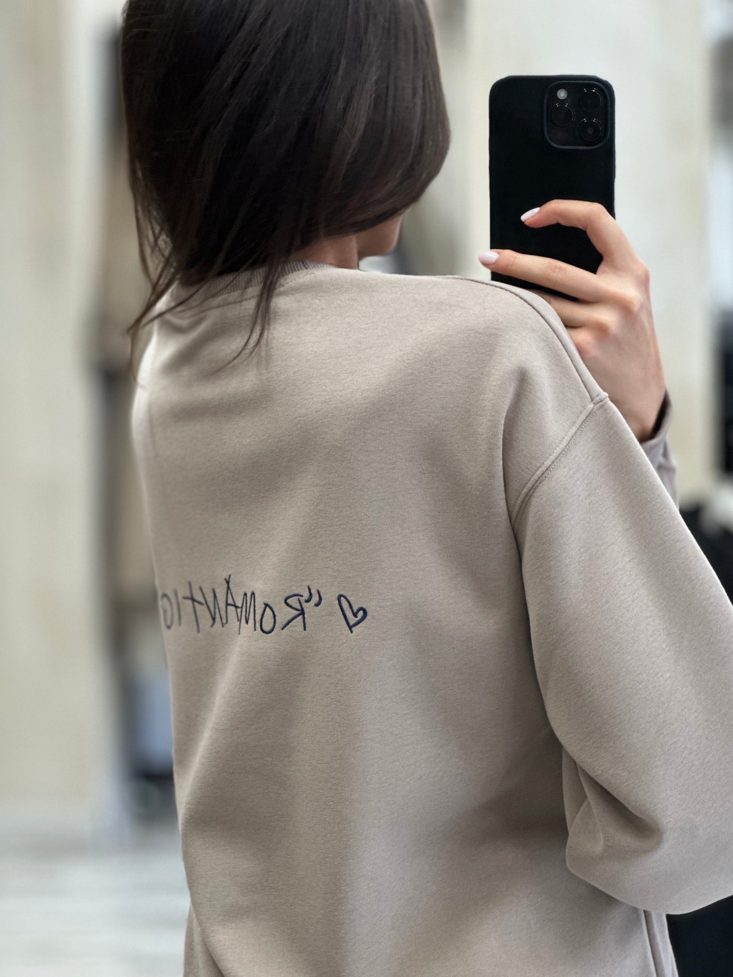 Дамска блуза сърце-бежова