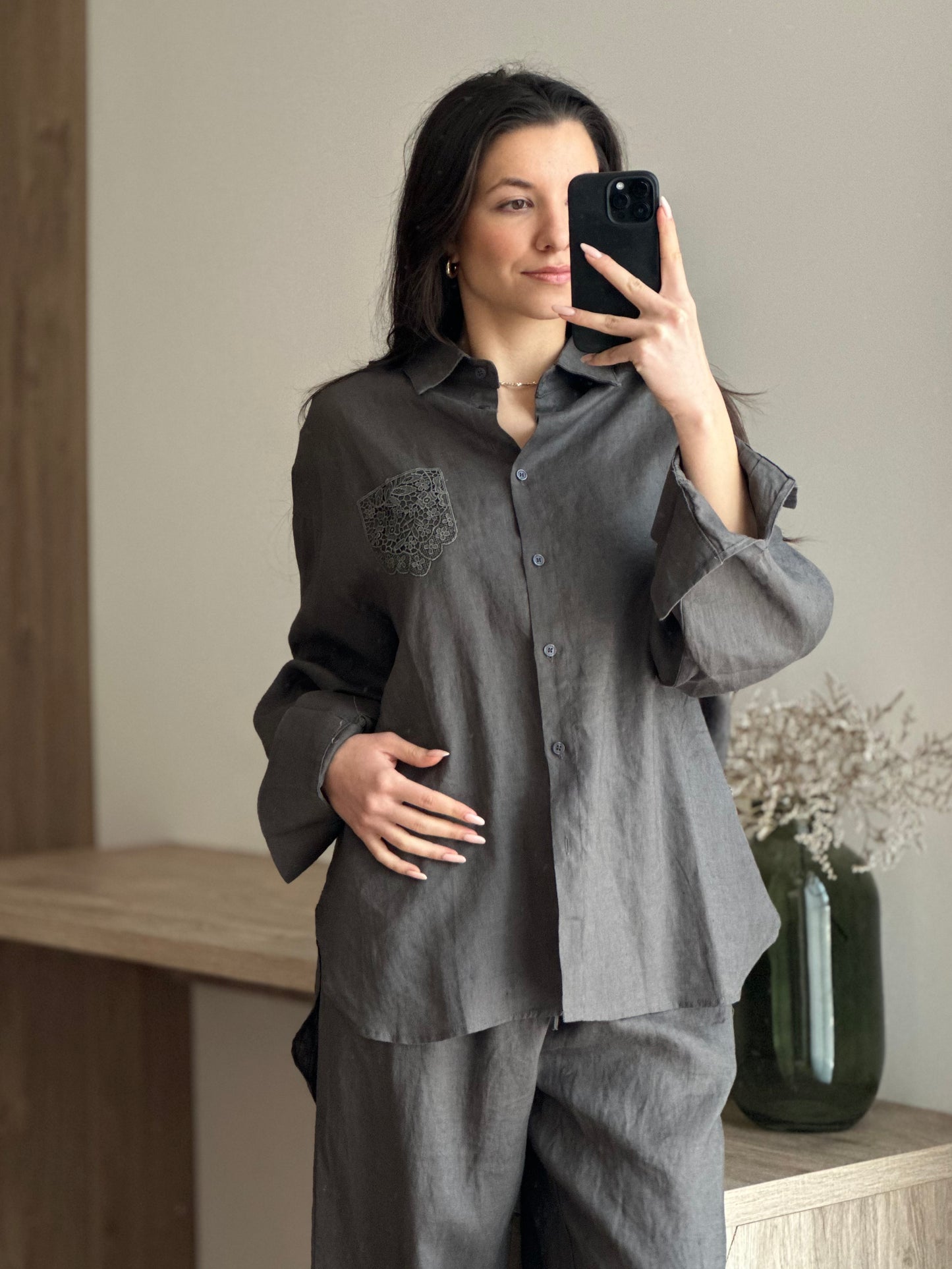 Дамски ленен комплект