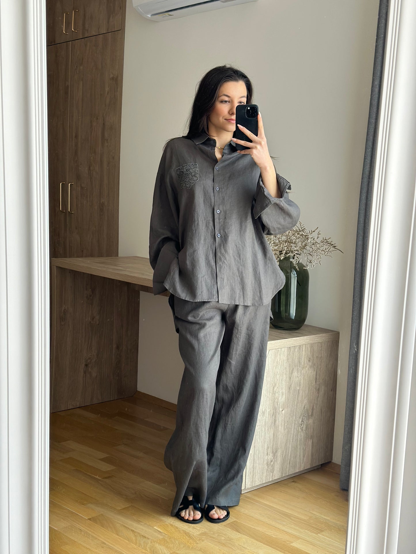 Дамски ленен комплект