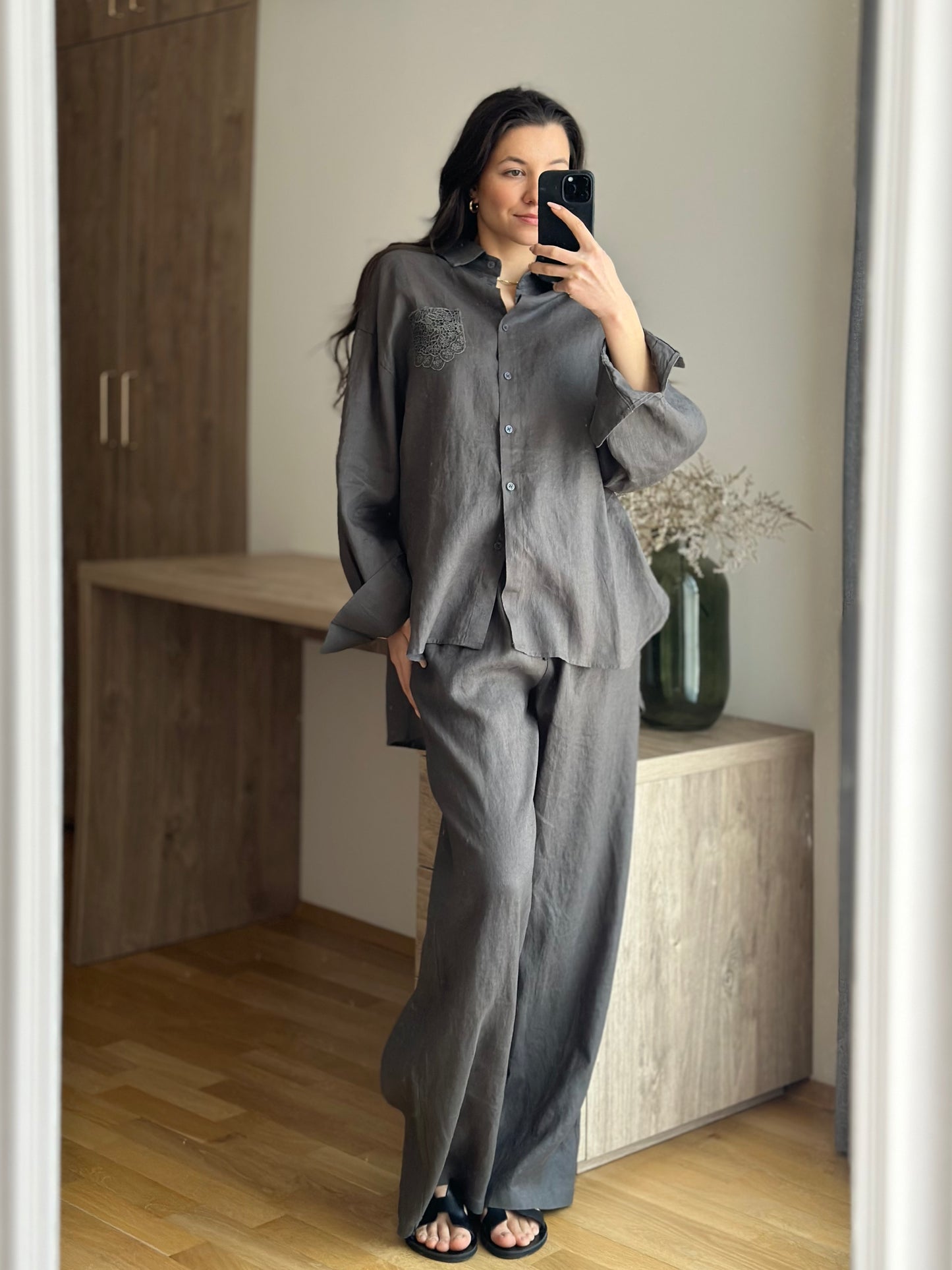 Дамски ленен комплект