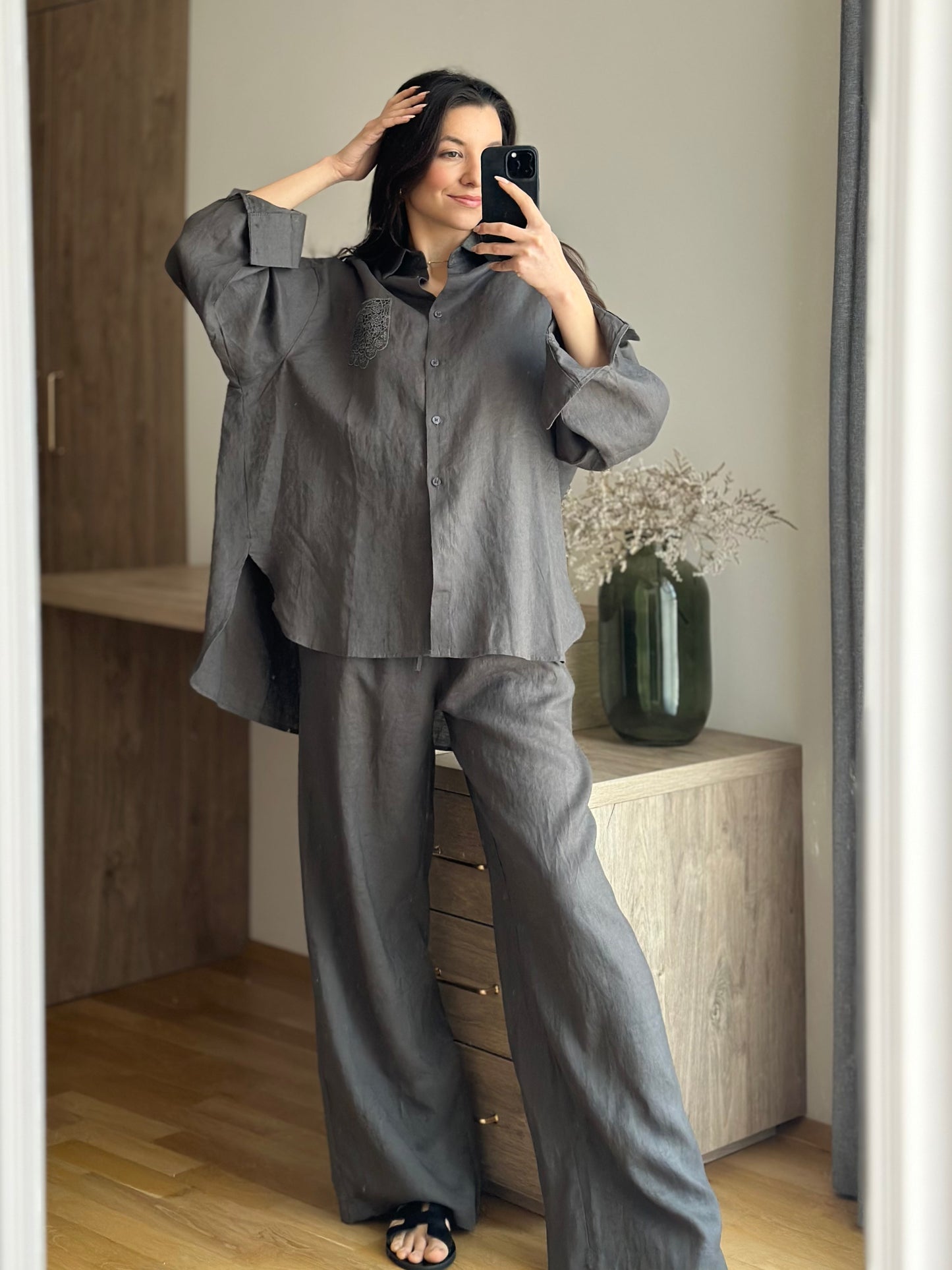 Дамски ленен комплект