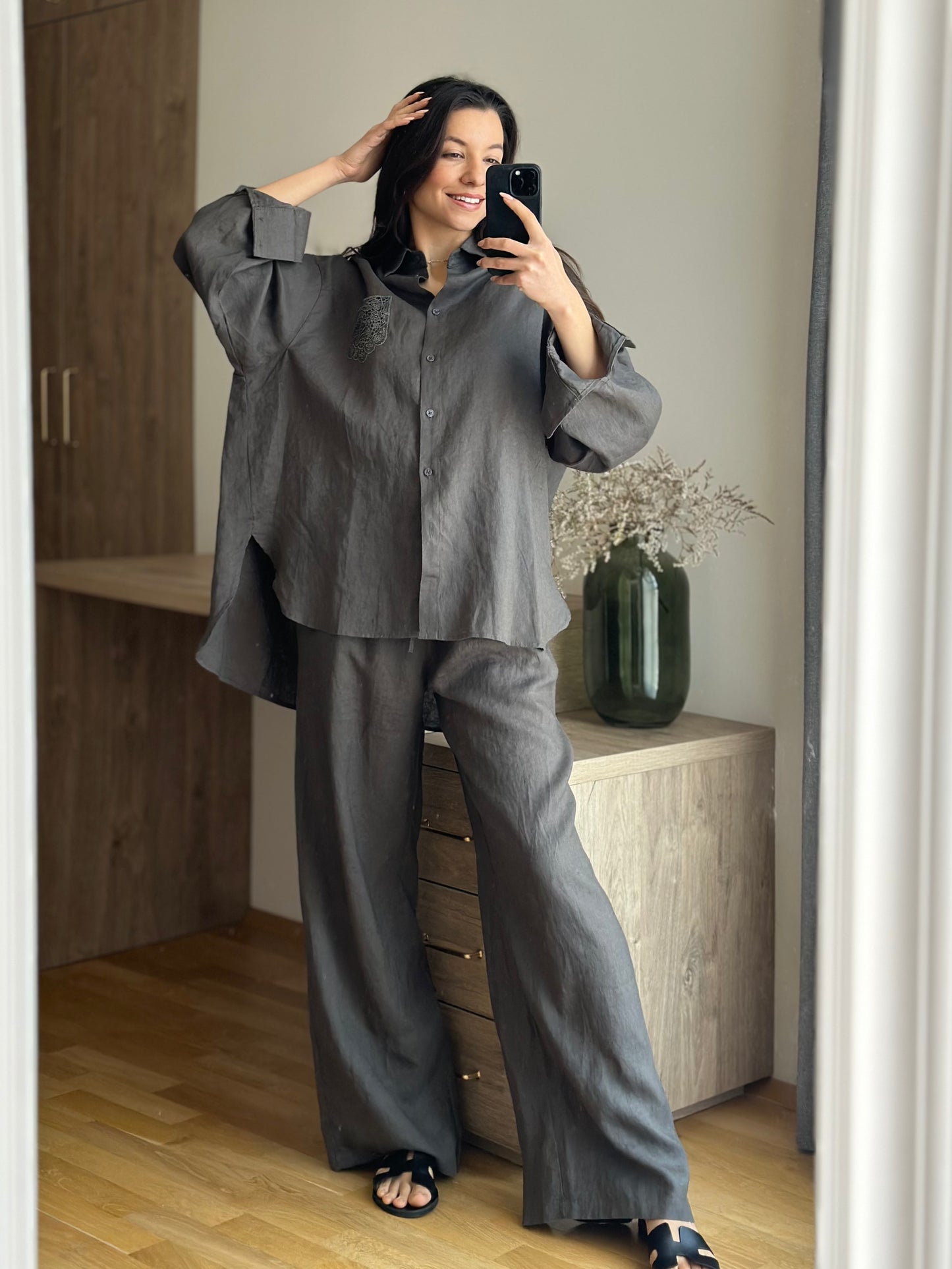 Дамски ленен комплект