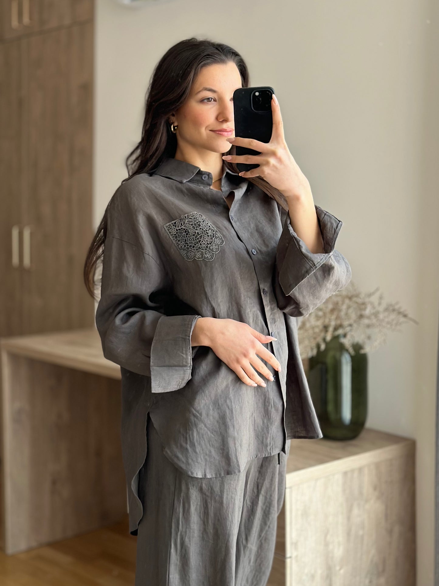 Дамски ленен комплект