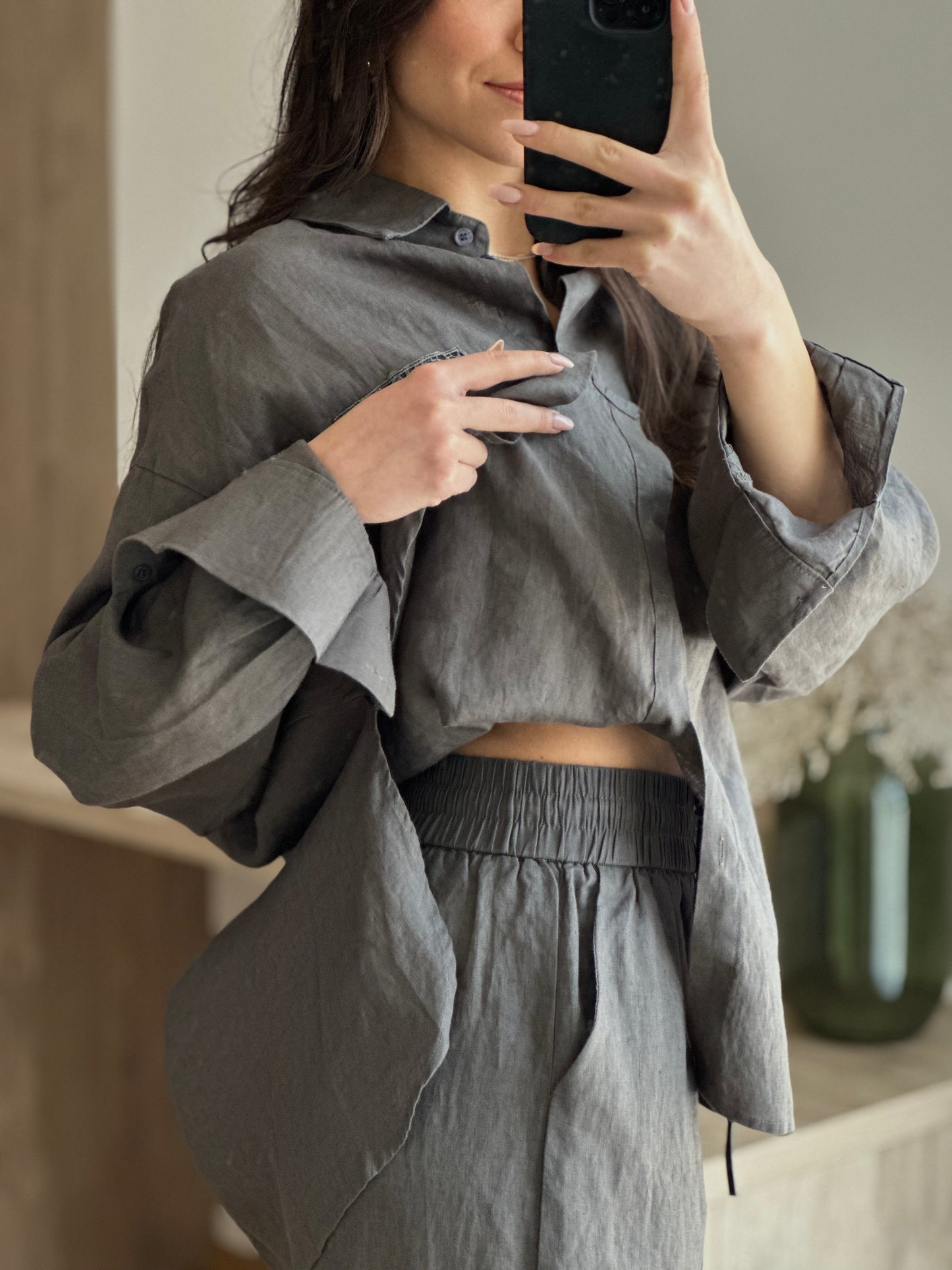 Дамски ленен комплект