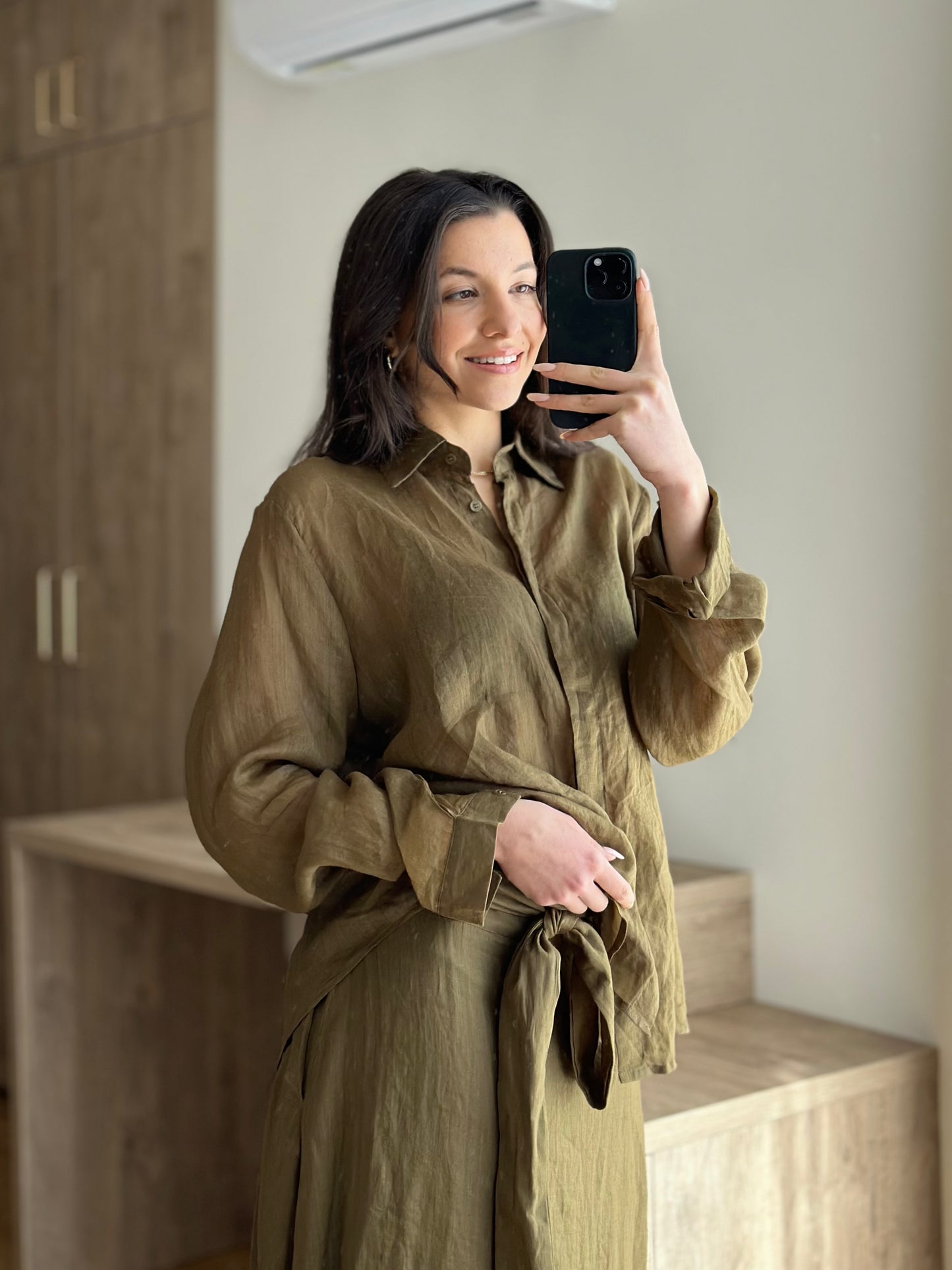 Дамски памучен комплект-зелен