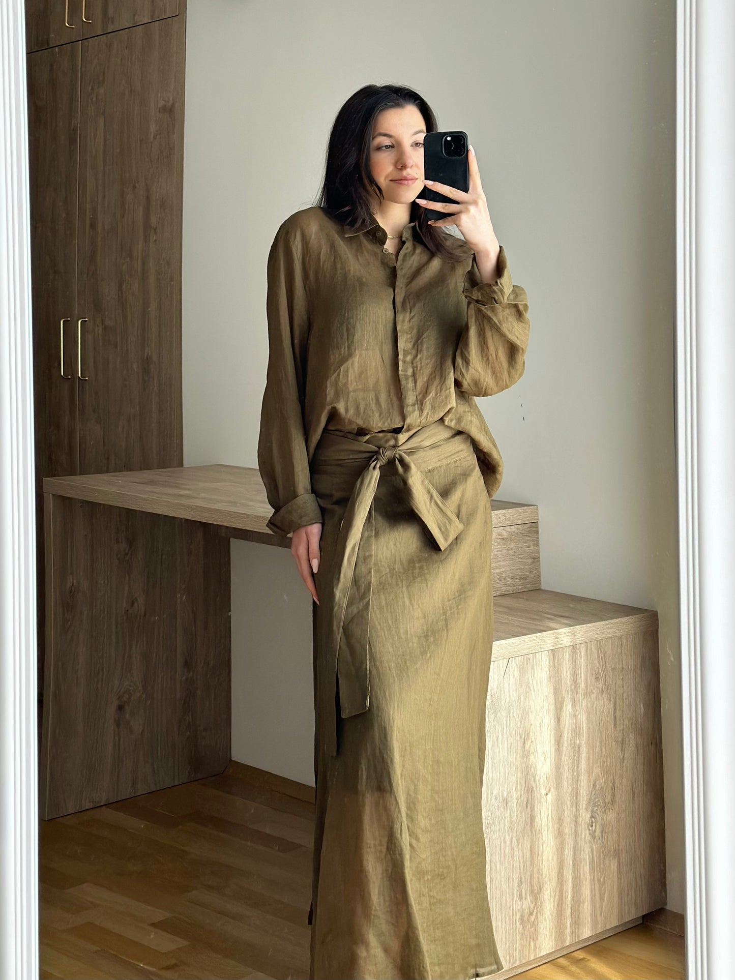 Дамски памучен комплект-зелен