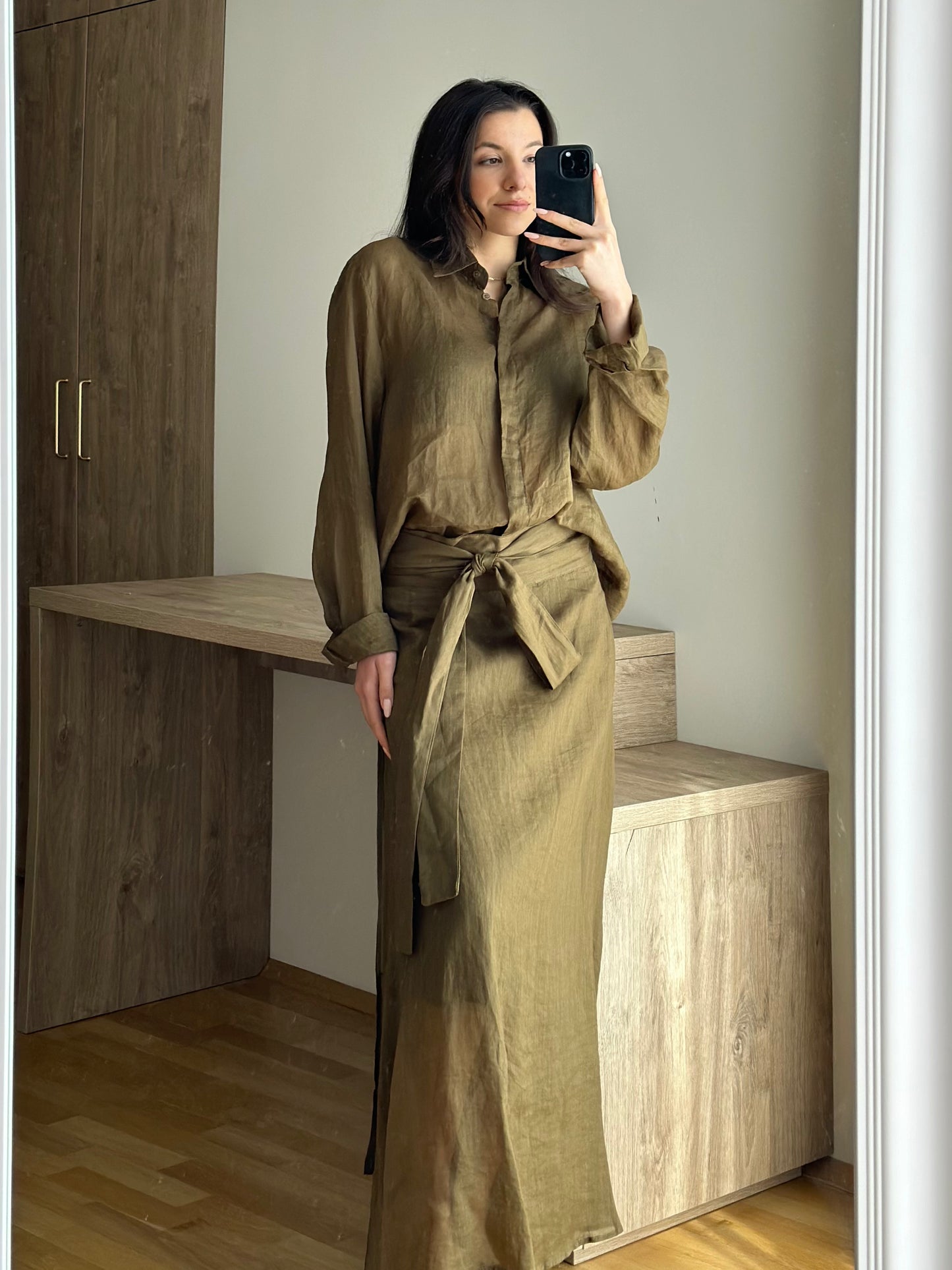 Дамски памучен комплект-зелен