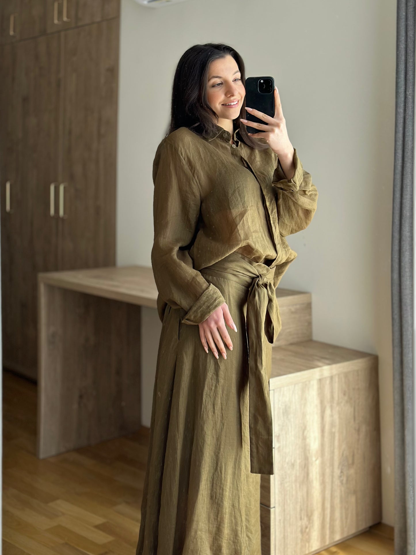 Дамски памучен комплект-зелен