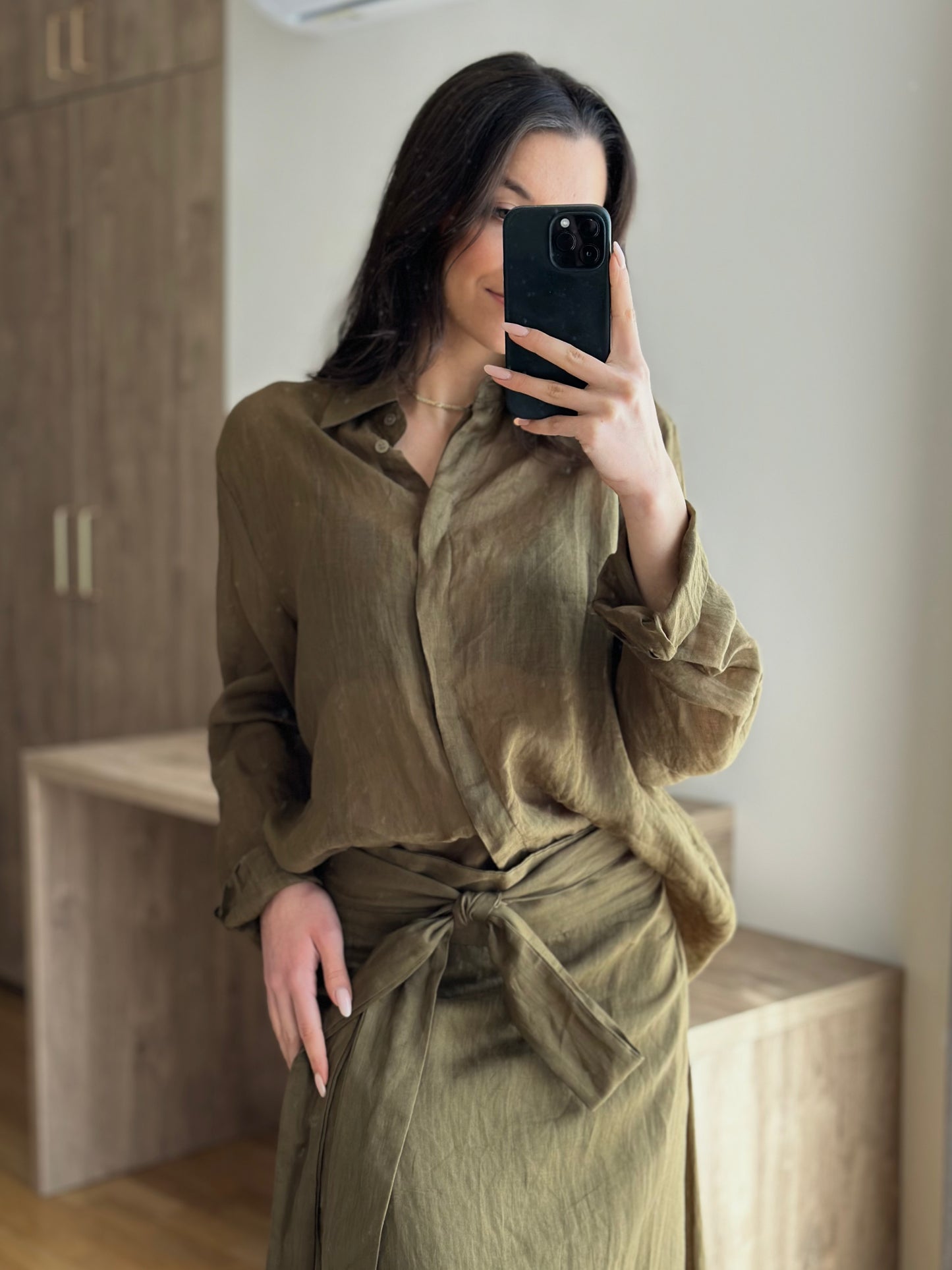 Дамски памучен комплект-зелен