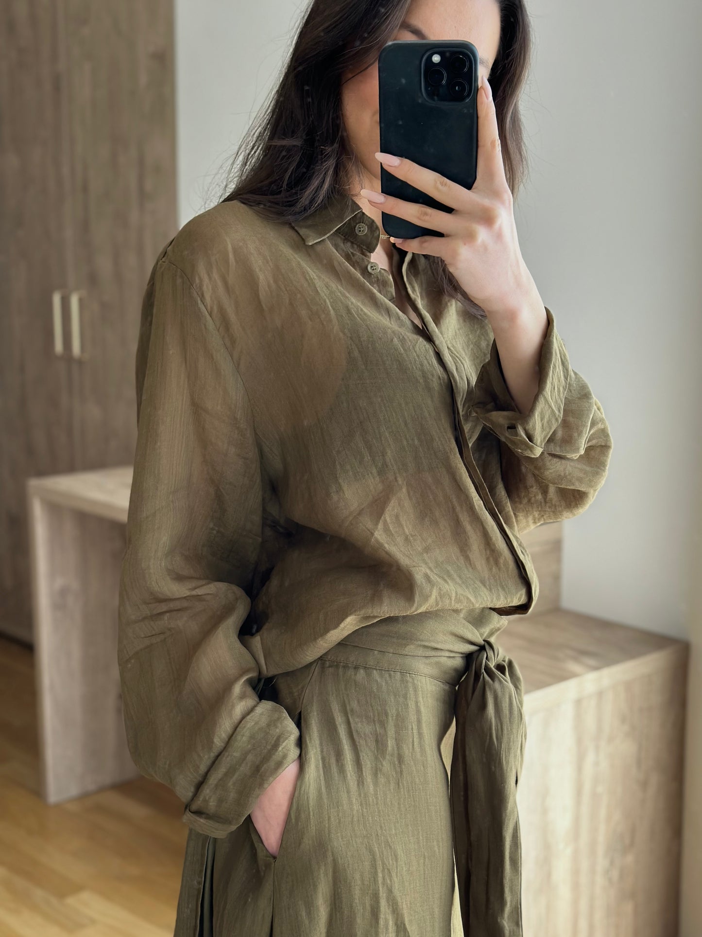 Дамски памучен комплект-зелен