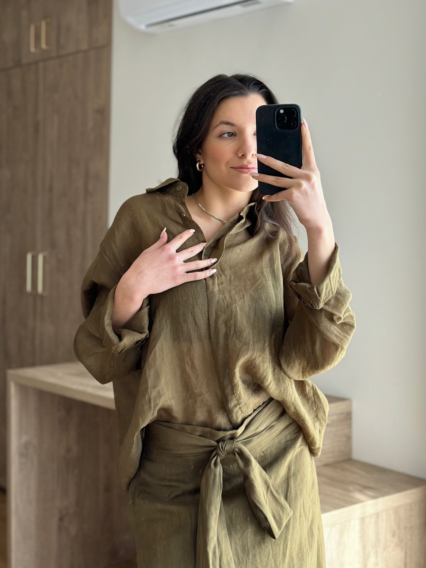 Дамски памучен комплект-зелен