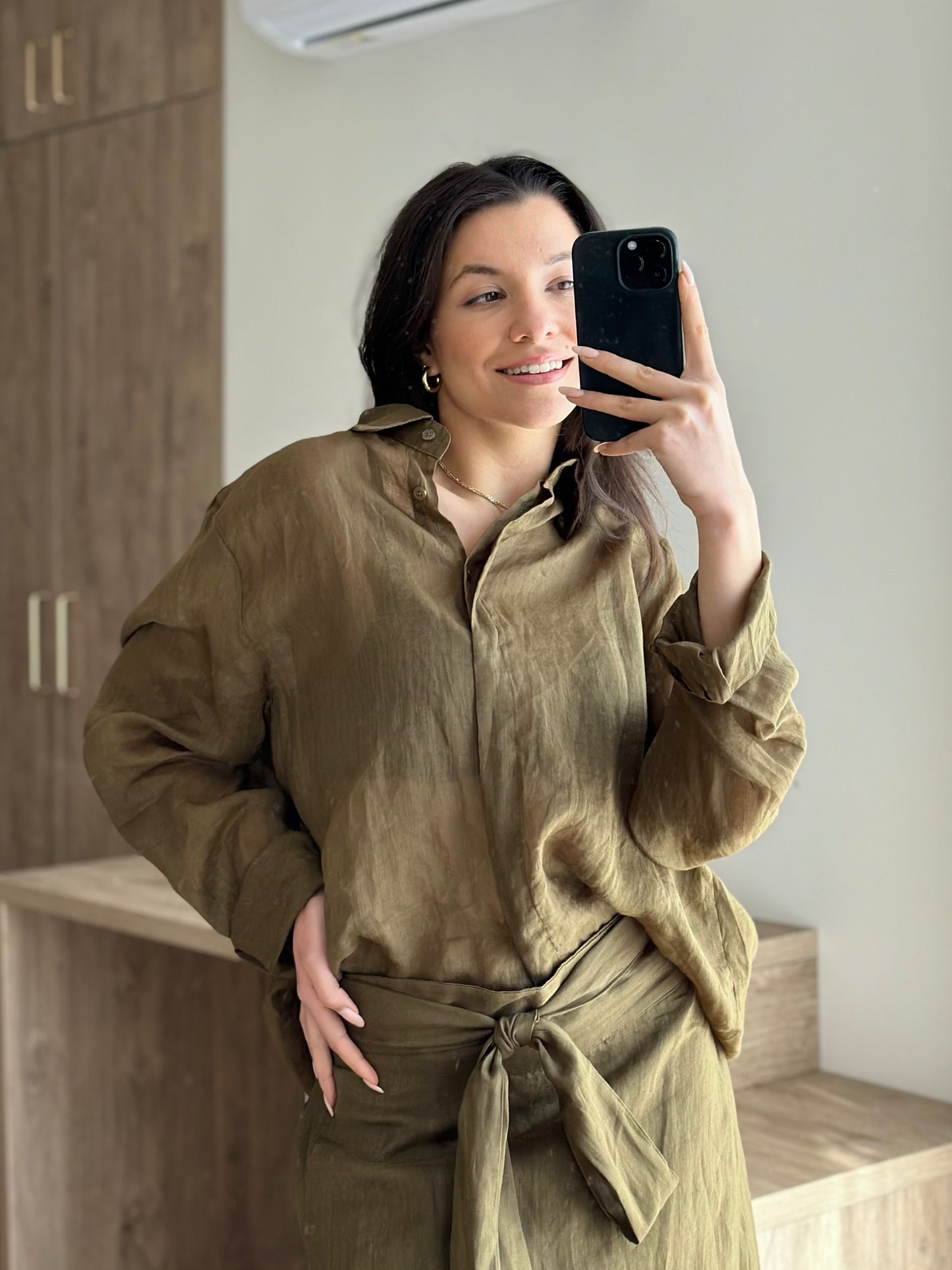 Дамски памучен комплект-зелен