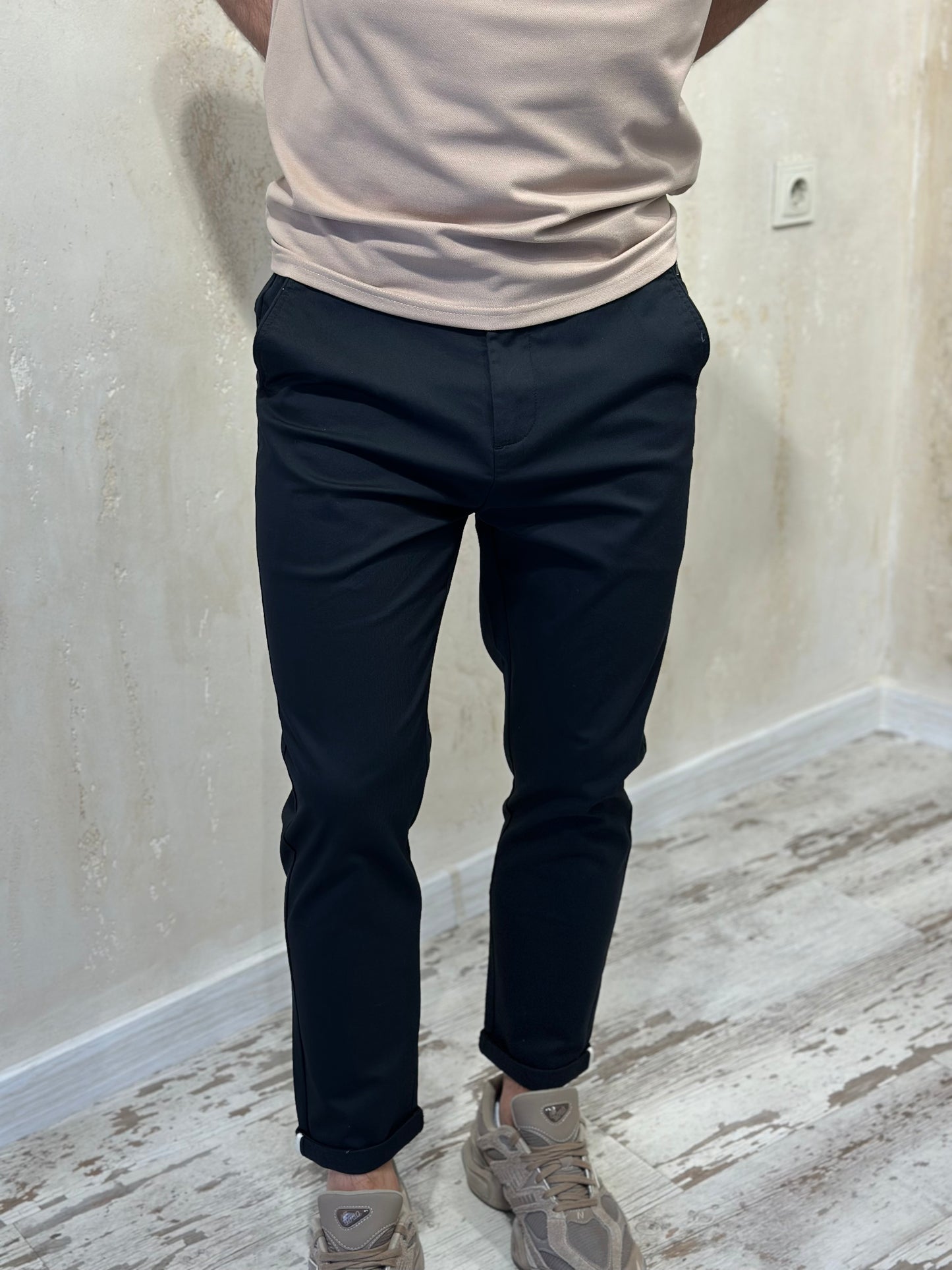 Мъжки панталон-бежово/зелен