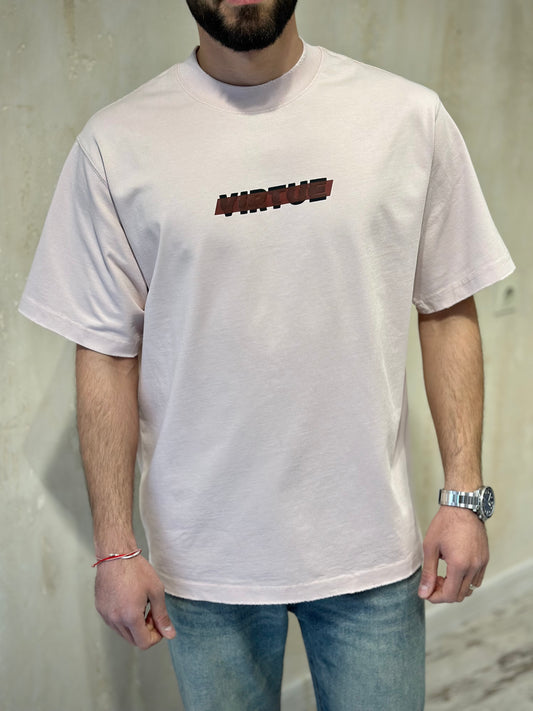 Мъжка розова тенииска широка кройка (Oversized)