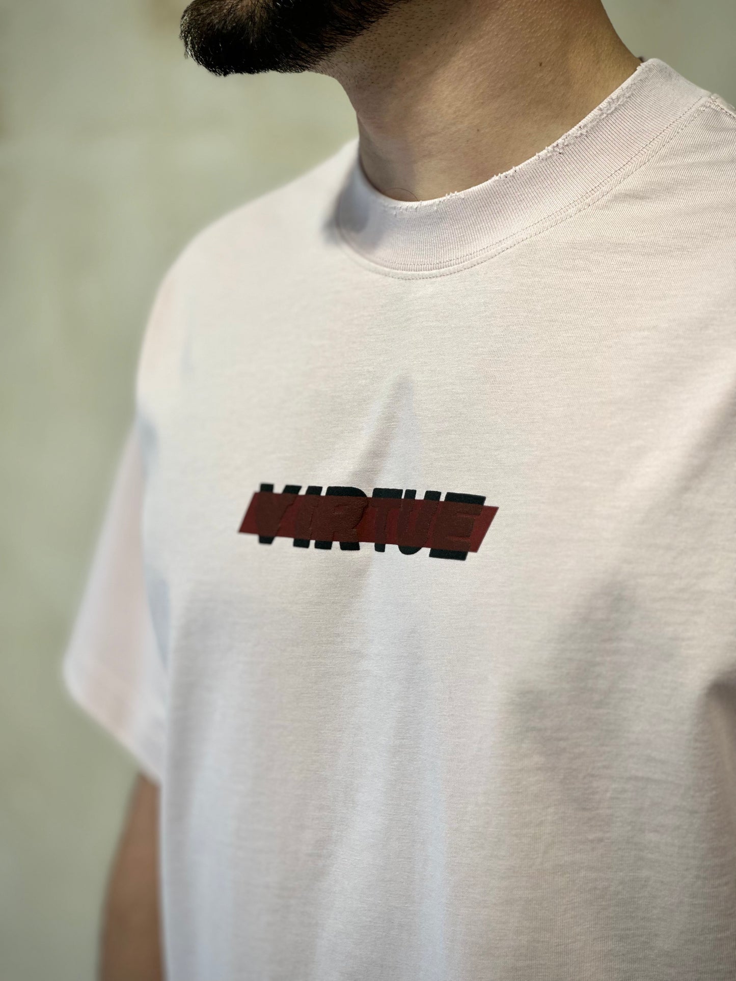 Мъжка розова тенииска широка кройка (Oversized)