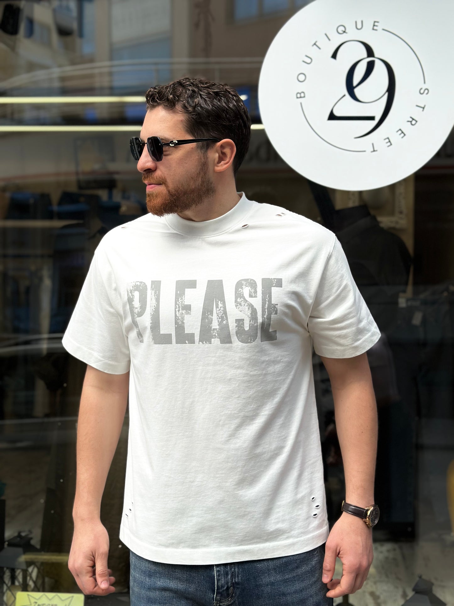 Мъжка тениска Please широка кройка (Oversized)