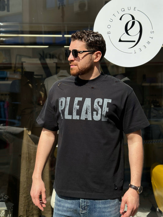 Мъжка тениска Please широка кройка (Oversized)