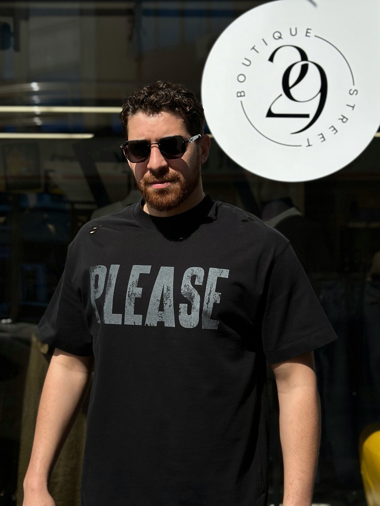 Мъжка тениска Please широка кройка (Oversized)