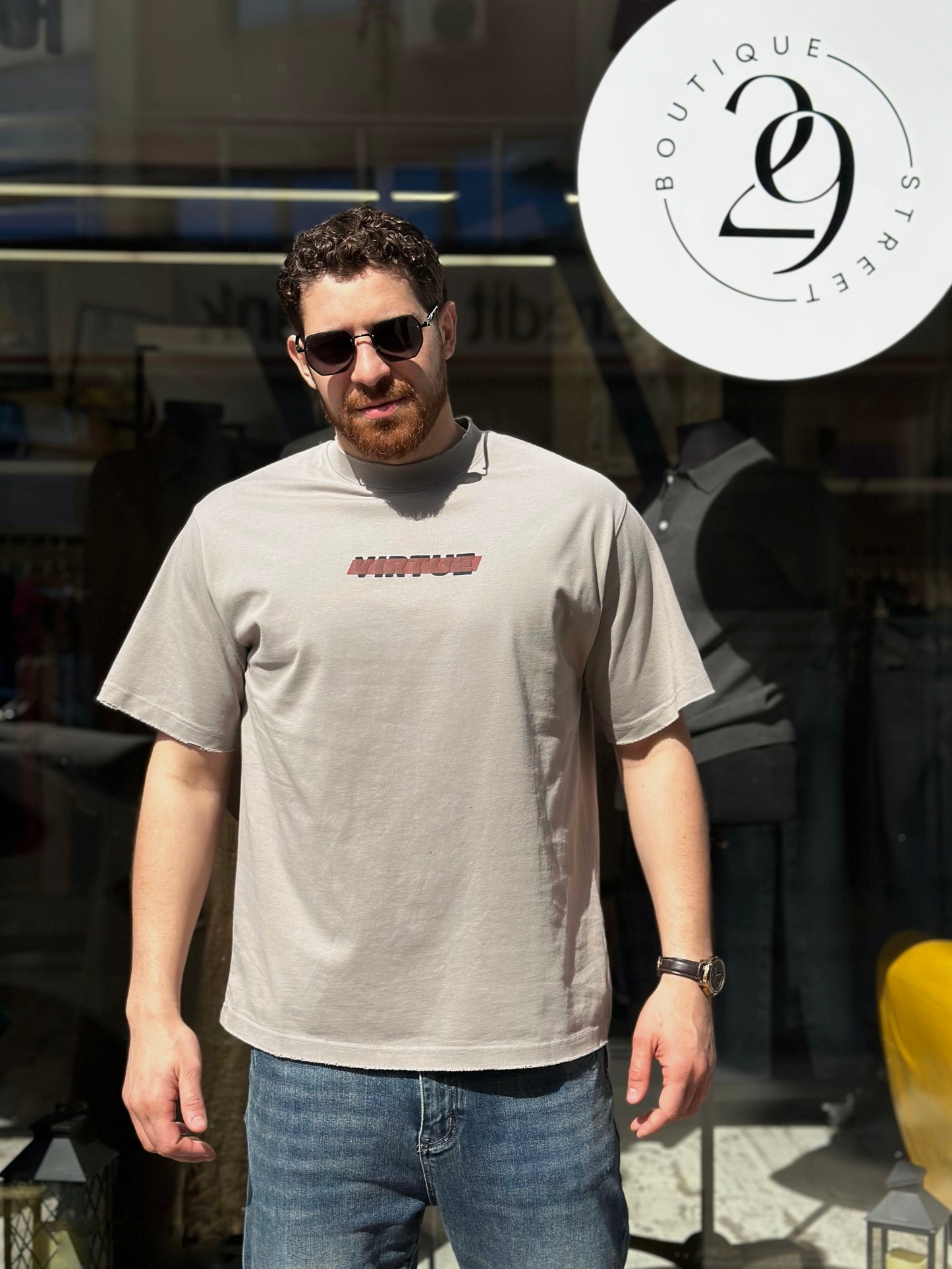 Мъжка розова тенииска широка кройка (Oversized)