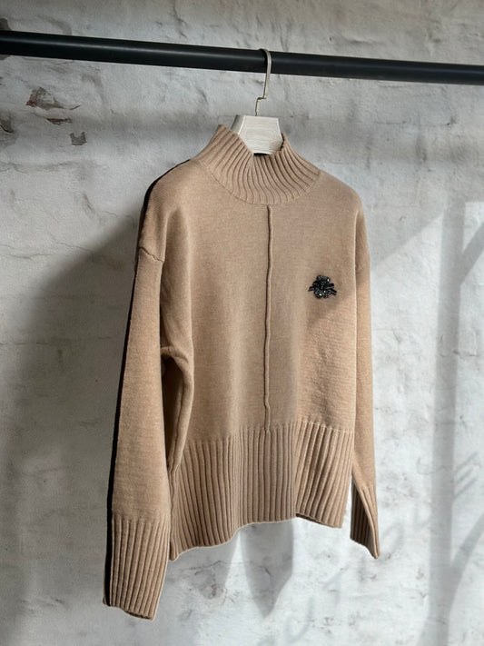 Дамско полуполо с мече- бежов