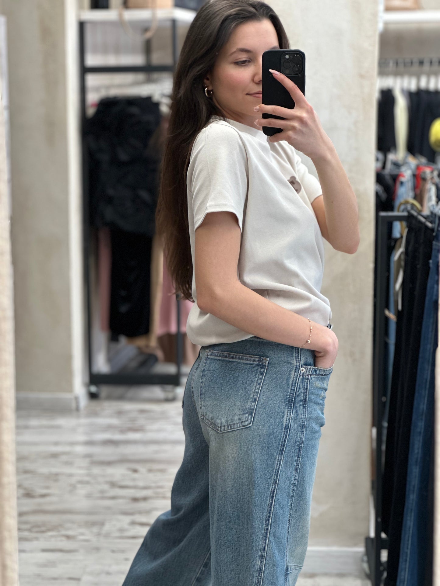 Дамски дънки с колан