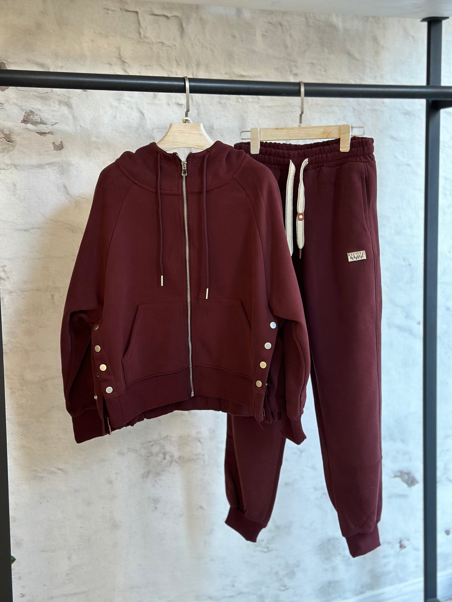 Дамски спортен екип (комплект)- бордо