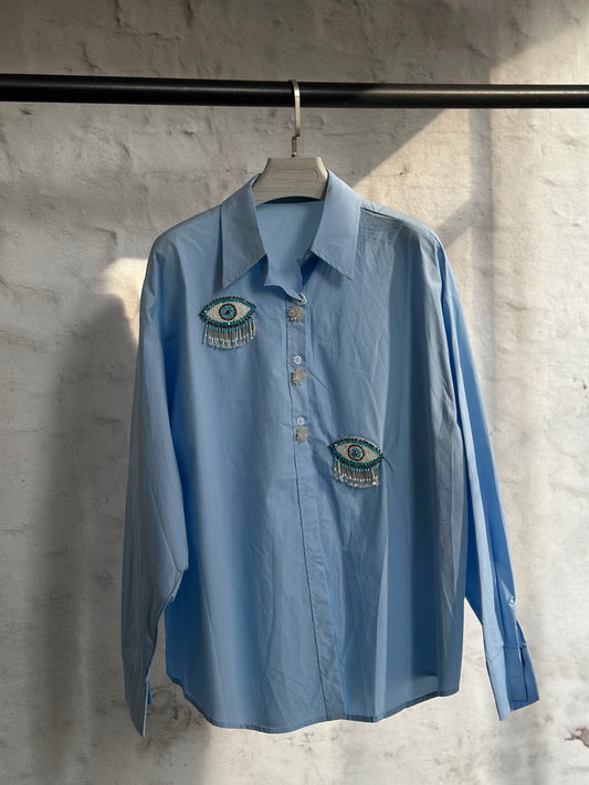 Дамска риза Eye-синя