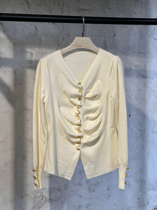 Жилетка финно плетиво-бяла