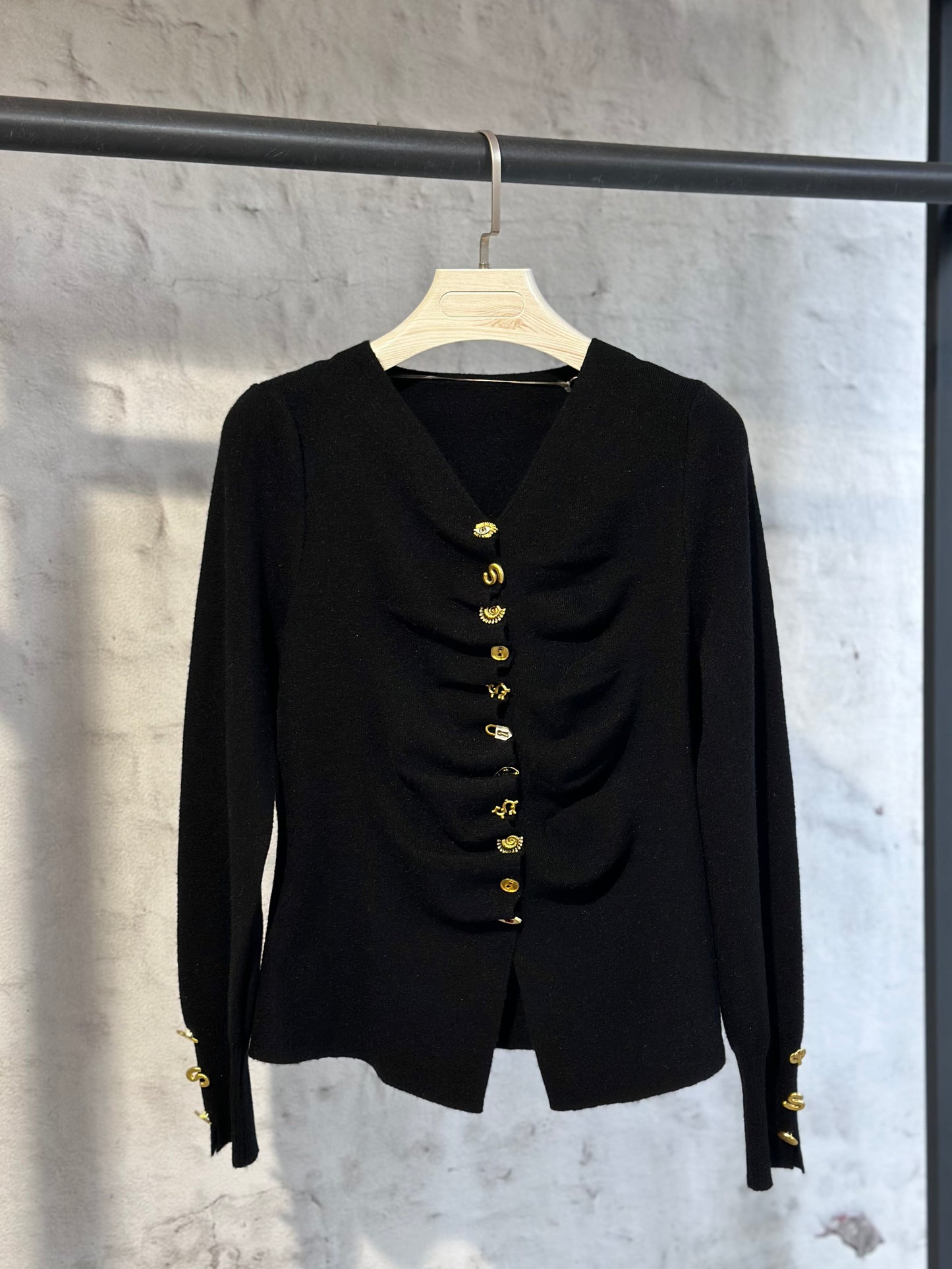 Жилетка финно плетиво-черна